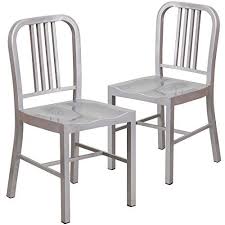Flash Furniture 2 Pk Silver Metal Indoor Outdoor Chair Indoor Outdoor Chair Chair Outdoor Chairs
