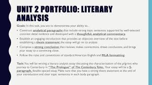 unit 2 portfolio literary analysis ppt download