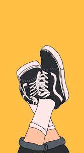 Vans Off The Wall Sneakers On A Yellow Background Cute Background Pictures Cute Background Pictures Cute Backgrounds Tumblr Wallpaper
