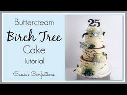 Buttercream Birch Tree Wedding Cake Buttercream Birch Tree Cake Updated Tutorial Youtube Birch Tree Cakes Birch Wedding Cakes Tree Cakes