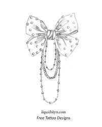 Jewel tattoos are frequently selected by females mainly who love jewelry. Bow With Hanging Jewels Tattoo Design