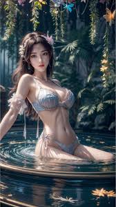 全屏AI绘画动作素材：古香古色裸妆壁纸，Win10高清云韵养眼集-壁哩壁哩动漫壁纸网