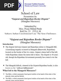 Mangarh Massacre and Border Dispute | PDF | Social Science | Travel