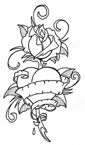 This is bouquet of flowers coloring page drawing hearts and roses coloring pages valentine heart of roses image. Roseheart Outline By Vikingtattoo On Deviantart Outline Drawings Rose Outline Drawing Rose Coloring Pages