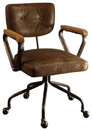 Metal Leather Executive Office Chair Brown Industrial Office Chairs By Benzara Woodland Imprts The Urban Port
