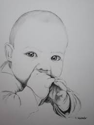 Kohle Portrait Zeichnung Baby Klimklim