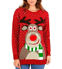 Des centaines de pulls de noël femme sont à découvrir sur notre boutique en ligne: Le Britannique Renne Nez Pompon Pull Noel Femme Rouge