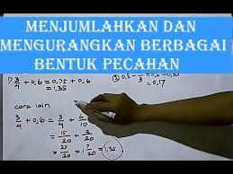 Soal penjumlahan pecahan berbeda penyebut kelas 5 sd disertai pembahasannya. Cara Cepat Menjumlahkan Dan Mengurangkan Berbagai Bentuk Pecahan Matematika Kelas Iv Sd K 13 Youtube