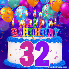 Confetti 32nd Birthday Cake GIF ...