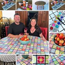 Check spelling or type a new query. Stenciled Tile Dining Table Diy Kitchen Table Painting Idea Plaid Online
