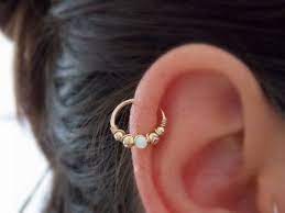 Helix Hoop Earring Cartilage Piercing Opal Conch Piercing Etsy Septum Gold Cartilage Piercing Opal Septum