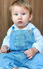 Macacão Jardineira Jeans Bebê Menino