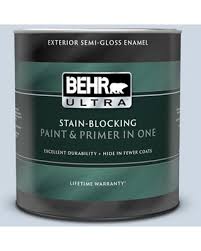 Behr premium plus ultra exterior paint and primer in one is a good choice for use with older, worn, or damaged surfaces, and it can be applied directly over rusted metals or worn woods. The Best Sales For Behr Ultra 1 Qt S520 1 Pale Cornflower Semi Gloss Enamel Exterior Paint And Primer In One