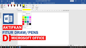 Cara Mengaktifkan Fitur Draw Atau Pens Di Microsoft Office Word Youtube