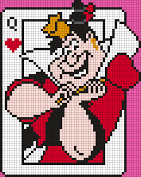 Cross stitch for kids cross stitch cards cross stitch borders. Queen Of Hearts Playing Card From Alice In Wonderland Perler Bead Pattern Bead Sprites Characters Fuse Bead Patterns