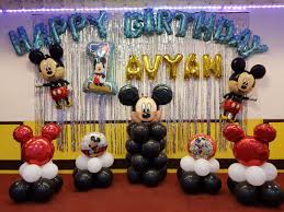 This boy's mickey mouse musketeer birthday party boasts colorful balloon creations, paper pieced musketeer centerpieces, cute sword, shield and coat of arm inspired décor and dessert embellishments plus an. Mickey Minnie Mouse Theme Party Balloon Decor Hobbies Toys Stationery Craft Occasions Party Supplies On Carousell