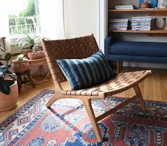 Woven Leather Strap Lounge Chair Saddle Leather Chair Living Room Leather Side Chair Velvet Dining Chairs