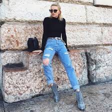 Black Ankle Boots With Blue Jeans Jeans Wheretoget Ripped Jeans Jeans Black Tops