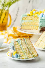 How to paint cheesecake easter eggs plus an easter. Easy Easter Cake With Robin S Egg Frosting The Novice Chef