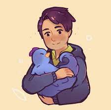 Stardew Valley Art Shane With His Beloved Blue Chicken Oliviloi Stardew Valley Stardew Valley Fanart Valley