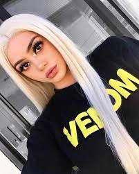 hellblonde huftlange gerade synthetische lace front perucke sny051 hellblond frisuren langhaar perucke frisuren