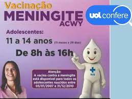 Jun 29, 2021 · a prefeitura de pouso alegre (mg) deu início à vacinação contra a meningite em diversos postos de saúde do município. Publico De Vacina Acwy Para Meningite Sao Jovens De 11 E 12 Anos
