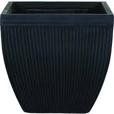 Square design in black finish. Black Square Clay Torino Planter At Menards