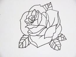 Two hearts with a flower and a bird. Rose Outline 3 Rose Outline Tattoo Rose Outline Tattoo Outline