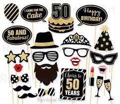 50th Birthday Photo Booth Props Printable Printable Birthday Prop 50th Birthday Party Printable Photo Etsy Photo Booth Party Props Photo Booth Props Birthday Birthday Photo Booths