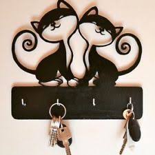 Chats Noirs Key Holder Famille Porte Cles Key Holder En Bois Cle Titulaire Porte Cles En Bois Modeles Pour Scie A Chantourner Scie A Decouper