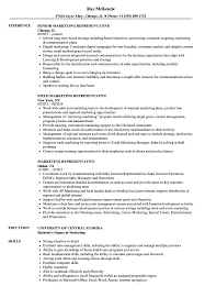 Identified gaps in policies and processes and note: Marketing Representative Resume Samples Velvet Jobs