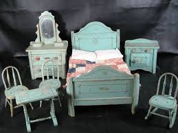 Antique Primitive Shabby Cottage Chic Painted Doll By Chiclamaison Doll Furniture Antique Dolls Doll House