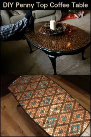Give Your Coffee Table A Makeover Using Pennies Old Coffee Tables Coffee Table Penny Table Tops