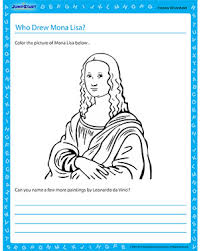 Leonardo da vinci has left a coded message with these drawings. Who Drew Mona Lisa Free Printable History Worksheet For Kids Jumpstart