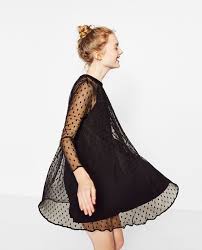 Image 3 Of Tulle And Plumetis Dress From Zara Fashion Black Short Dress Casual Party Dresses