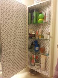 The Inside Of My Bathroom Cabinet Was Rusting Through The Paint So I Got Contact Paper Shelf Liner And Cove Cabinet Liner Shelf Liner Bathroom Medicine Cabinet