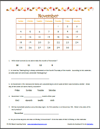 November Calendar Worksheet Calendar Worksheets Calendar Skills Calendar Math