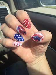 Patriotic Stiletto Nails Red White And Blue Marble Stars And Tiger Stripes Stiletto Nails Red Nails Nails