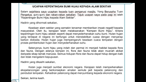 Kepentingan alam sekitar kepada manusia. Contoh Ucapan Youtube