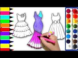 How to draw a beautiful dress\r. Barbie Dress Coloring Pages Art Colors For Kids Draw Princess Dresses Youtube Princess Drawings Barbie Drawing Drawing For Kids