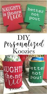 Diy Personalized Koozies Using Heat Transfer Vinyl Dream Design Diy Diy Christmas Gifts Christmas Koozie Diy Personalized