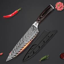 Final words on japanese kitchen knife reviews. Qing Japanese Cooking Kitchen Knife Laser Damascus Stainless Steel Chef Knife 8 Inch Fishbone Damascus Pattern Cleaver Wood H Kitchen Knives Aliexpress