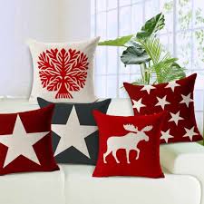 Amazon Com Dreamcolor 18 X 18 Cotton Linen Nordic Series Ten Stars Pattern Decorative Living Room Sets Furniture Throw Pillows Christmas Christmas Cushions