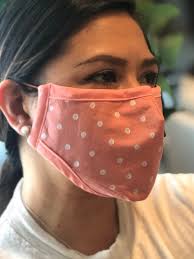 Coral Fabric Face Mask With Filter Pocket 3 Layers of Fabric 100%cotton  High Quality Handmade Washable,comfortable Fit With Nose Guard
