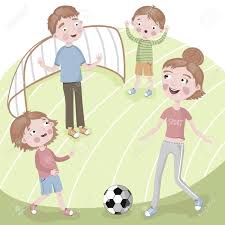 Pasa un buen rato con los juegos de mesa para pc de minijuegos. Familia De Cuatro Juego De Futbol En Vacaciones Estilo De Dibujos Animados Fotos Retratos Imagenes Y Fotografia De Archivo Libres De Derecho Image 44878410