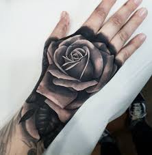 Black And Gray Detailed Tattoo Realism By Nick Imms Hand And Finger Tattoos Rose Hand Tattoo Finger Tattoos