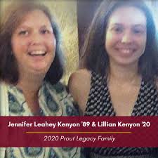 We'd like to offer a special congratulations to this year's Prout Legacy  Families. Four members of the Class of 2020 each have a parent who also  graduated from The Prout School. Thank