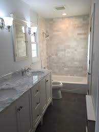 Once you've coordinated your walls, your floors, and your shower tiles, it's time to let your cabinets in on the fun. Small Grey And White Bathroom Ideas Novocom Top