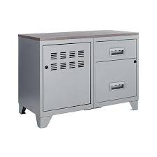 Permet le classement de documents de taille a3. Meuble Rangement Metal 1 Porte 2 Tiroirs Aluminium Aluminium 202822