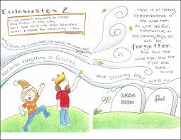 The illustration shows a mountain range along with the words from. Doodle Through The Bible Ecclesiastes 2